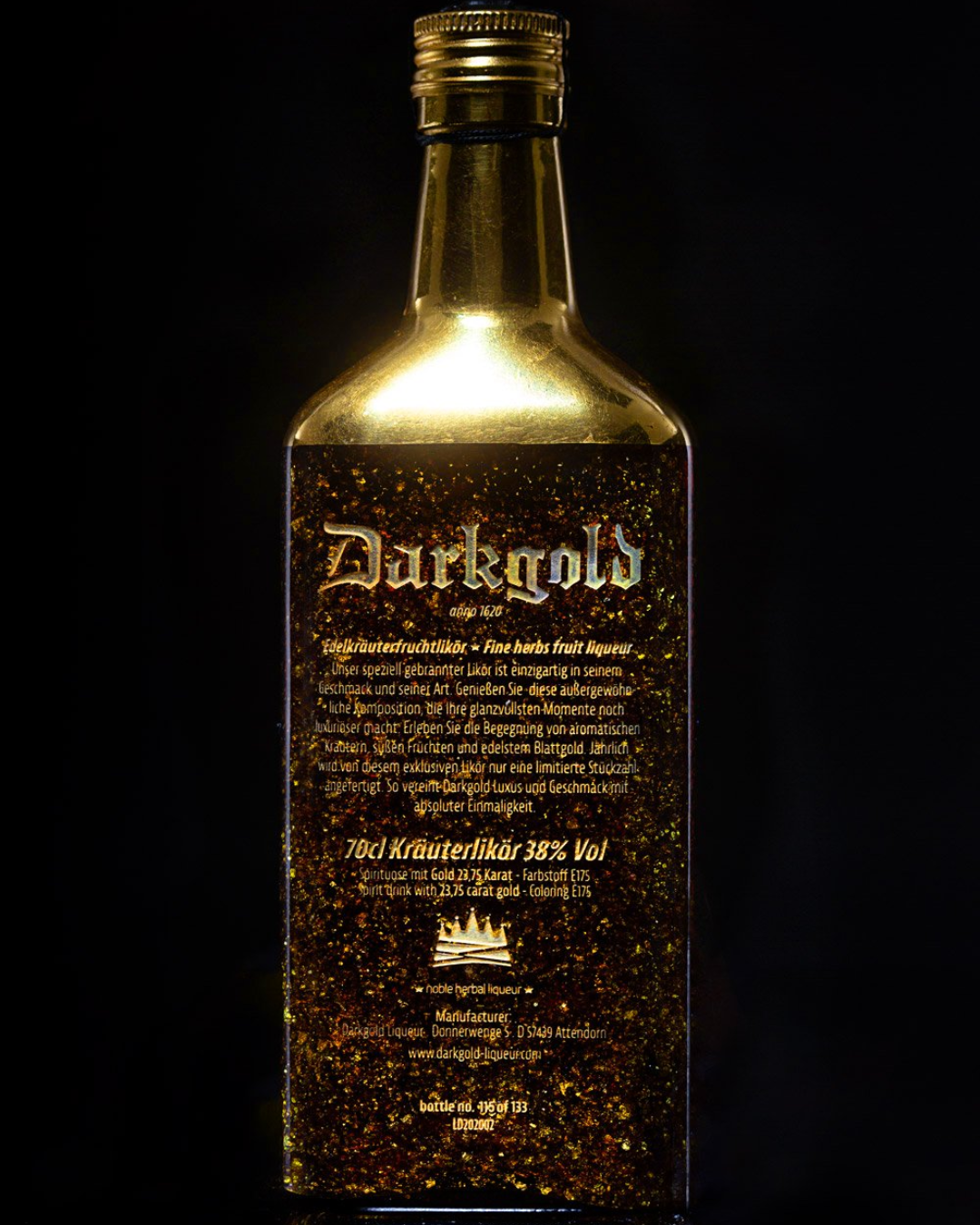 Darkgold Premium Likör mit 24 Karat Gold 700ml